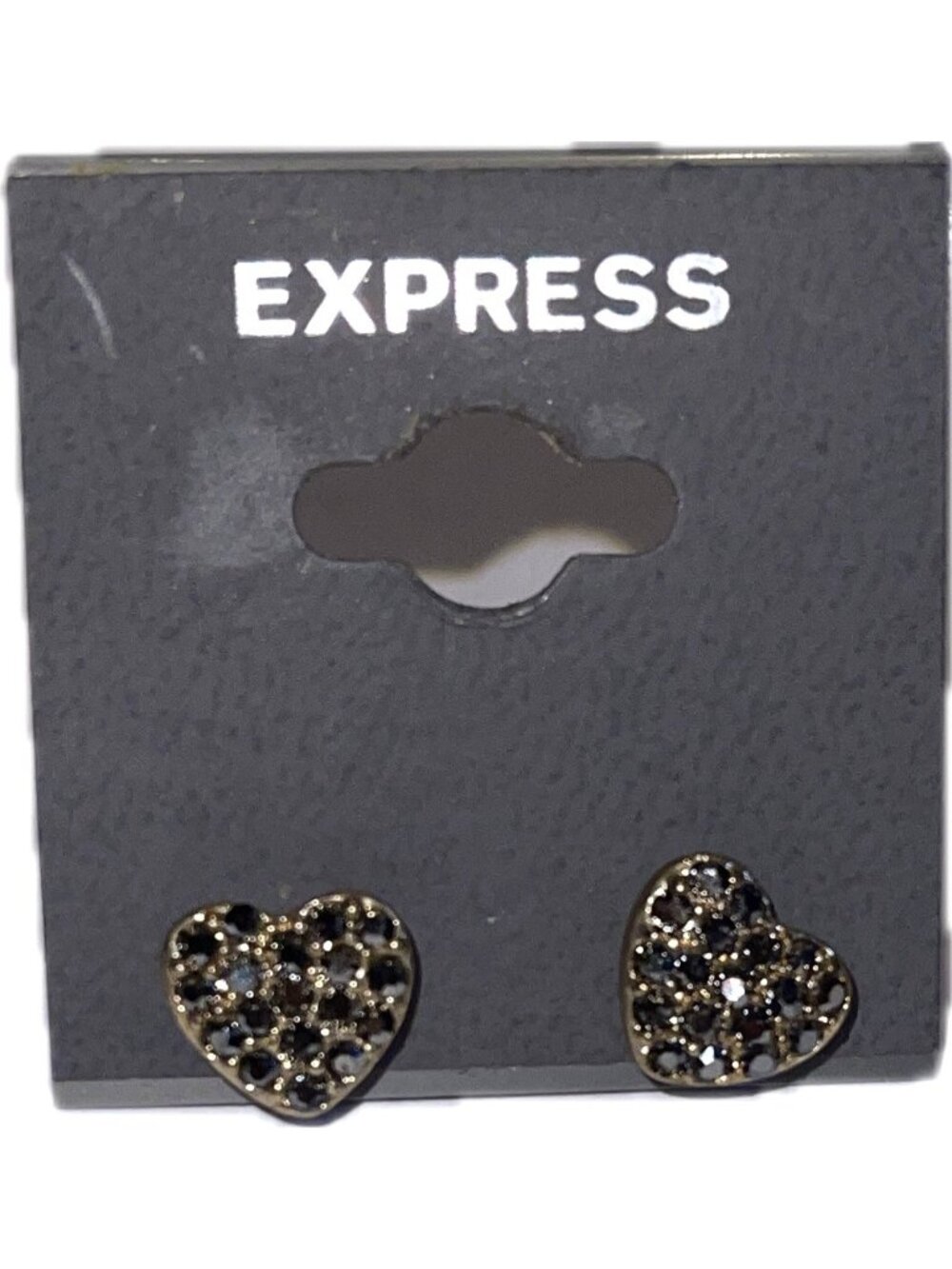 Express Heart Shape Cluster Stud Earrings Vintage Y2K Deadstock